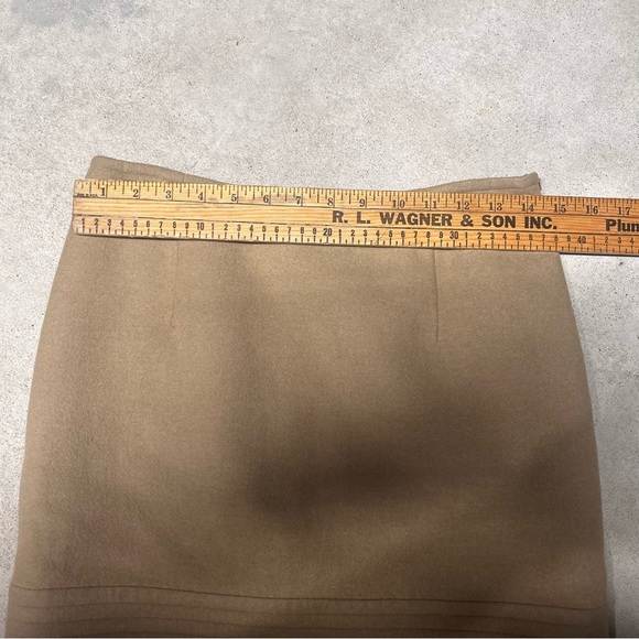Carlisle Angora Wool Blend Ribbed Straight Pencil Mini Skirt Tan Size 8 - Picture 6 of 6